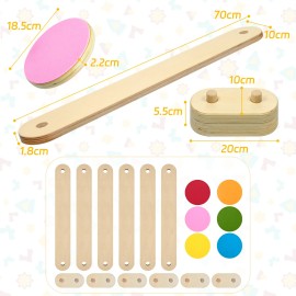 18er-Set Kinder Balancierbalken Balance Board Schwebebalken Spielzeug aus Holz QEENTOE