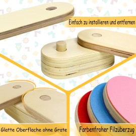 18er-Set Kinder Balancierbalken Balance Board Schwebebalken Spielzeug aus Holz QEENTOE