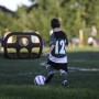 2 in 1 Pop-Up Fußballtor für Kinder Garten Faltbar Fussballtor mit 6 Loch Fußball Tor Fußballtraining Torwandtrainer mit Tragetasche Outdoor 121x80x80cm QEENTOE